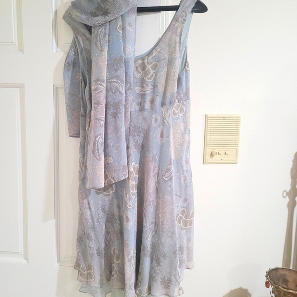 Gala 100% Silk Sundress with scarf - Picture 3 of 7